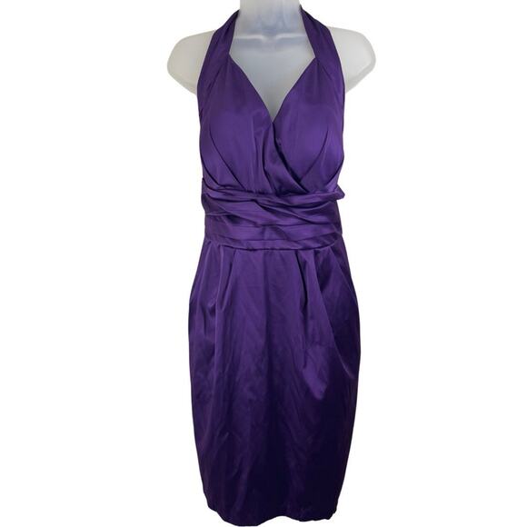 Vintage Y2K Babydoll Satin Dress Halter Dress Snap Plus Size 22W - Picture 1 of 7